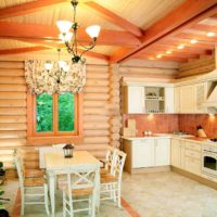 An example of a vibrant rustic style kitchen photo