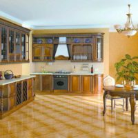 the idea of ​​a bright kitchen interior in a classic style picture