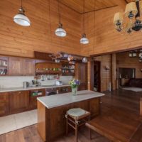 variant of a beautiful kitchen design in a wooden house picture