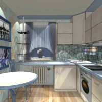 An example of a bright kitchen design 11 sq.m photo