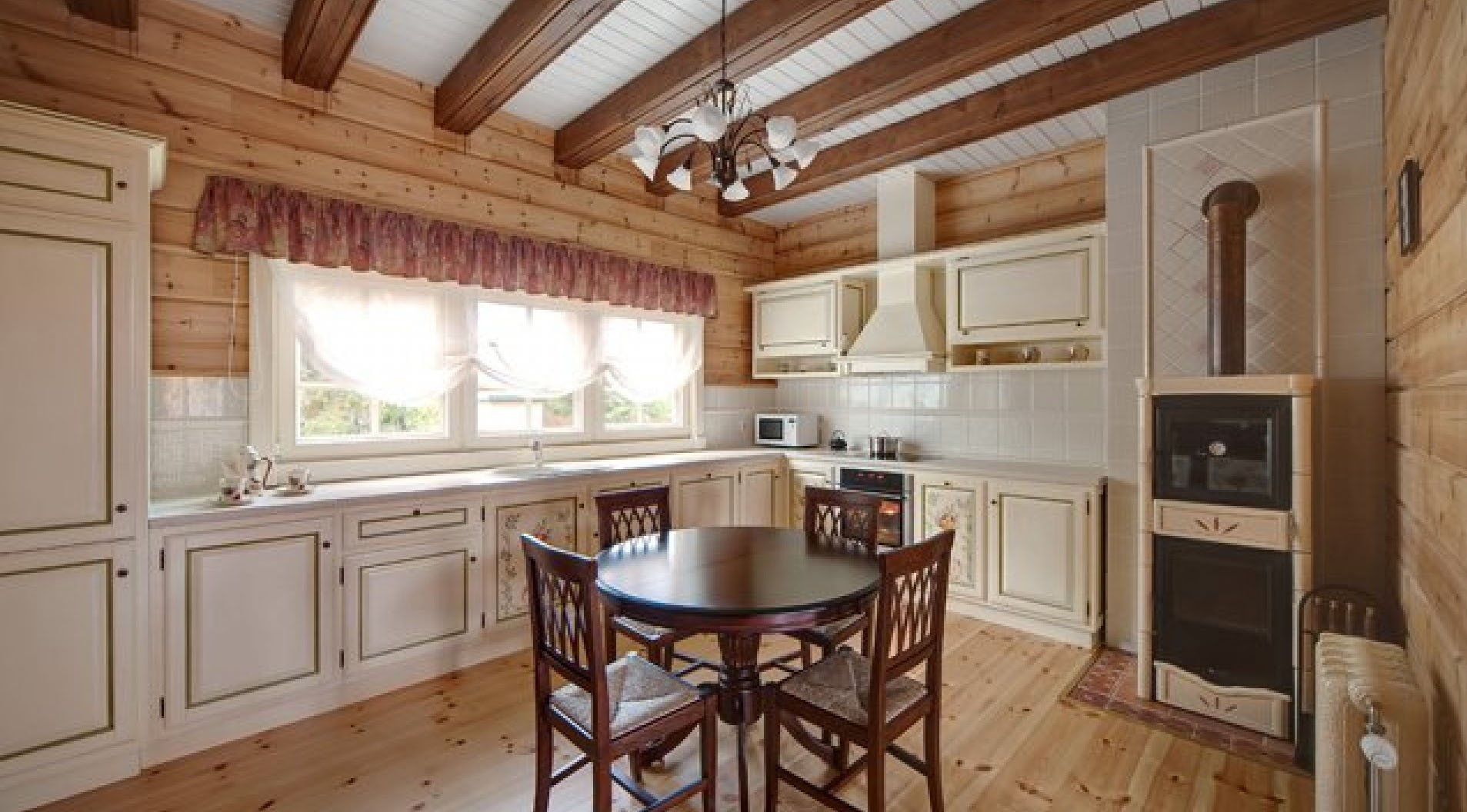 variant of a beautiful style of kitchen in a wooden house