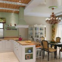 example of a beautiful kitchen design in a country house photo