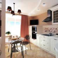 An example of a bright kitchen design 12 sq.m photo