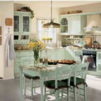the idea of ​​a bright style of kitchen in a country house picture