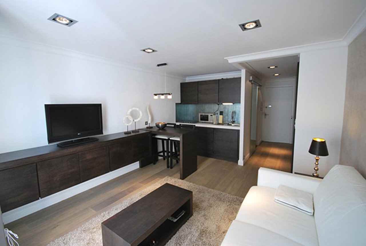 the idea of ​​an unusual interior studio apartment 26 square meters