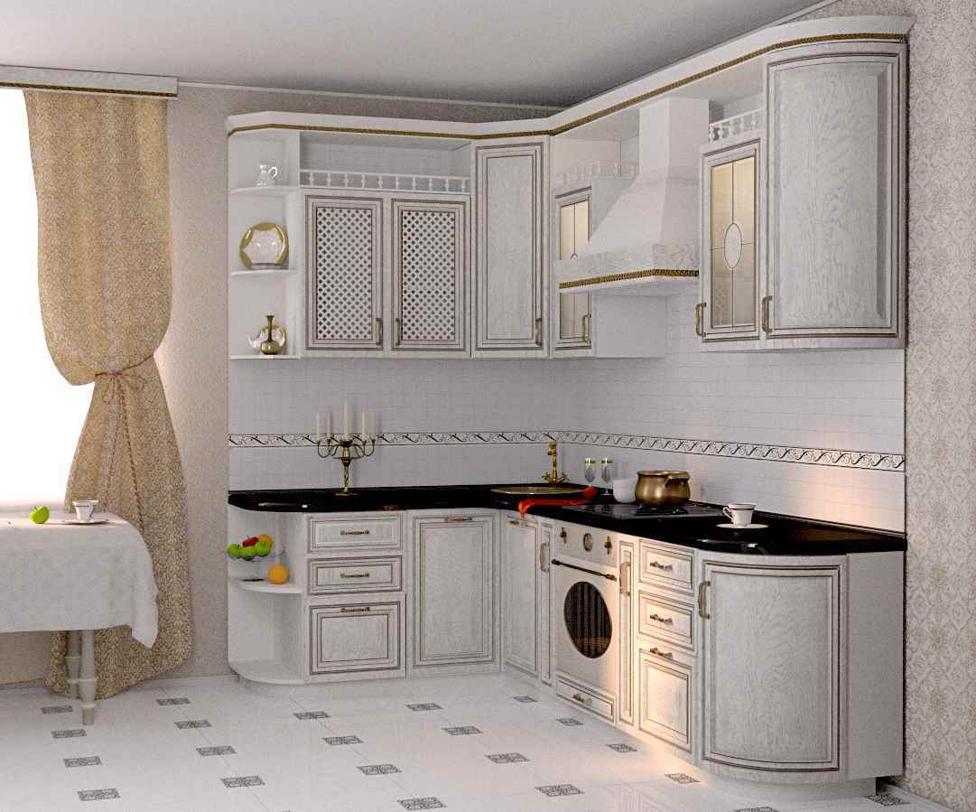 An example of a light classic style kitchen decor