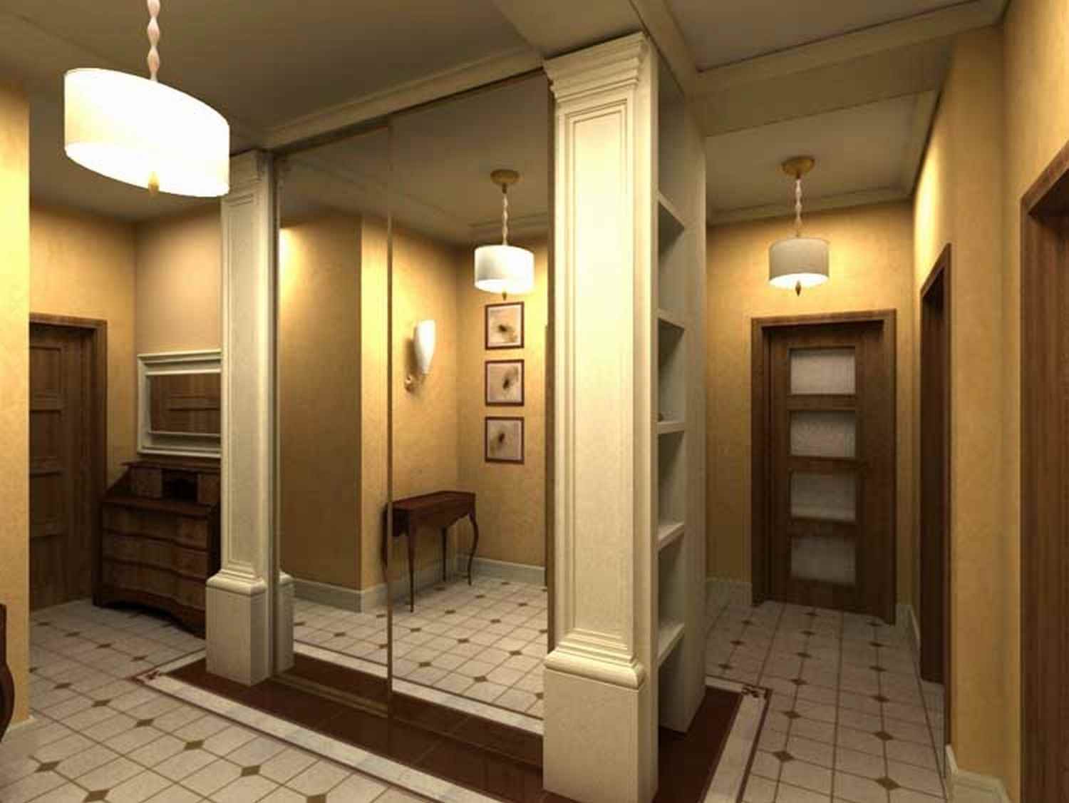 version de l'intérieur inhabituel du couloir avec des miroirs