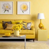 the idea of ​​using beautiful yellow in the interior of the room picture