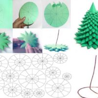 the idea of ​​creating a bright do-it-yourself cardboard Christmas tree photo
