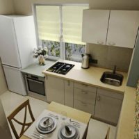 the idea of ​​a bright style kitchen 7 sq.m photo