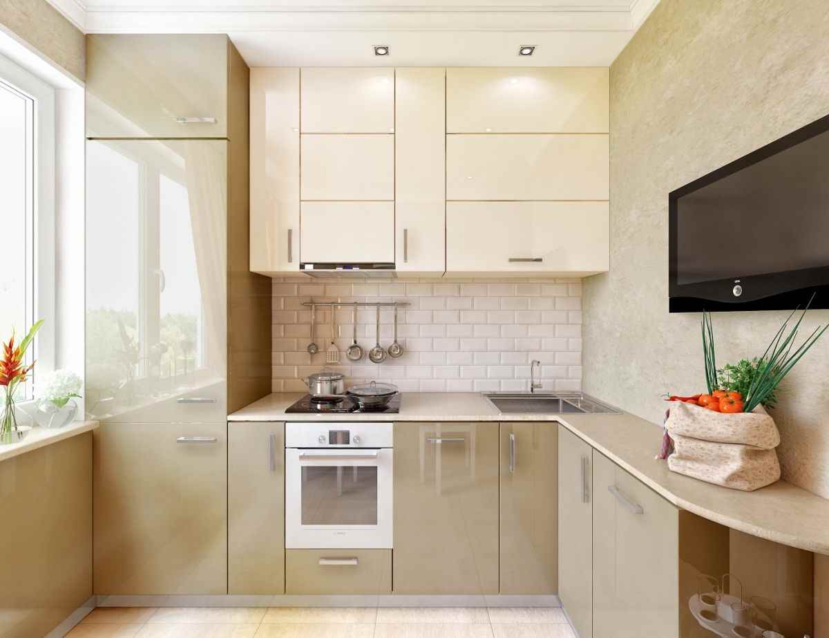 variant of the beautiful style of the kitchen 7 sq.m