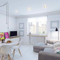 version of the bright design of the room in the Scandinavian style photo