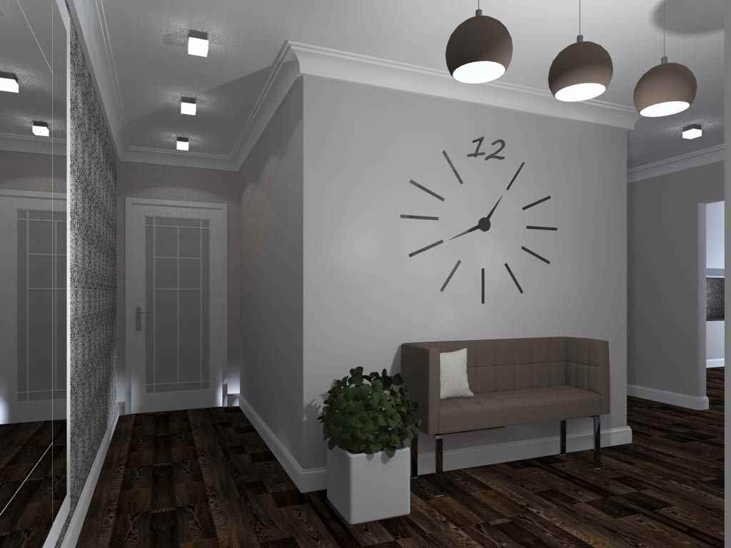 exemple d'une conception lumineuse d'un couloir dans une maison privée