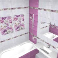 idée d'un intérieur brillant posant des carreaux dans la salle de bain