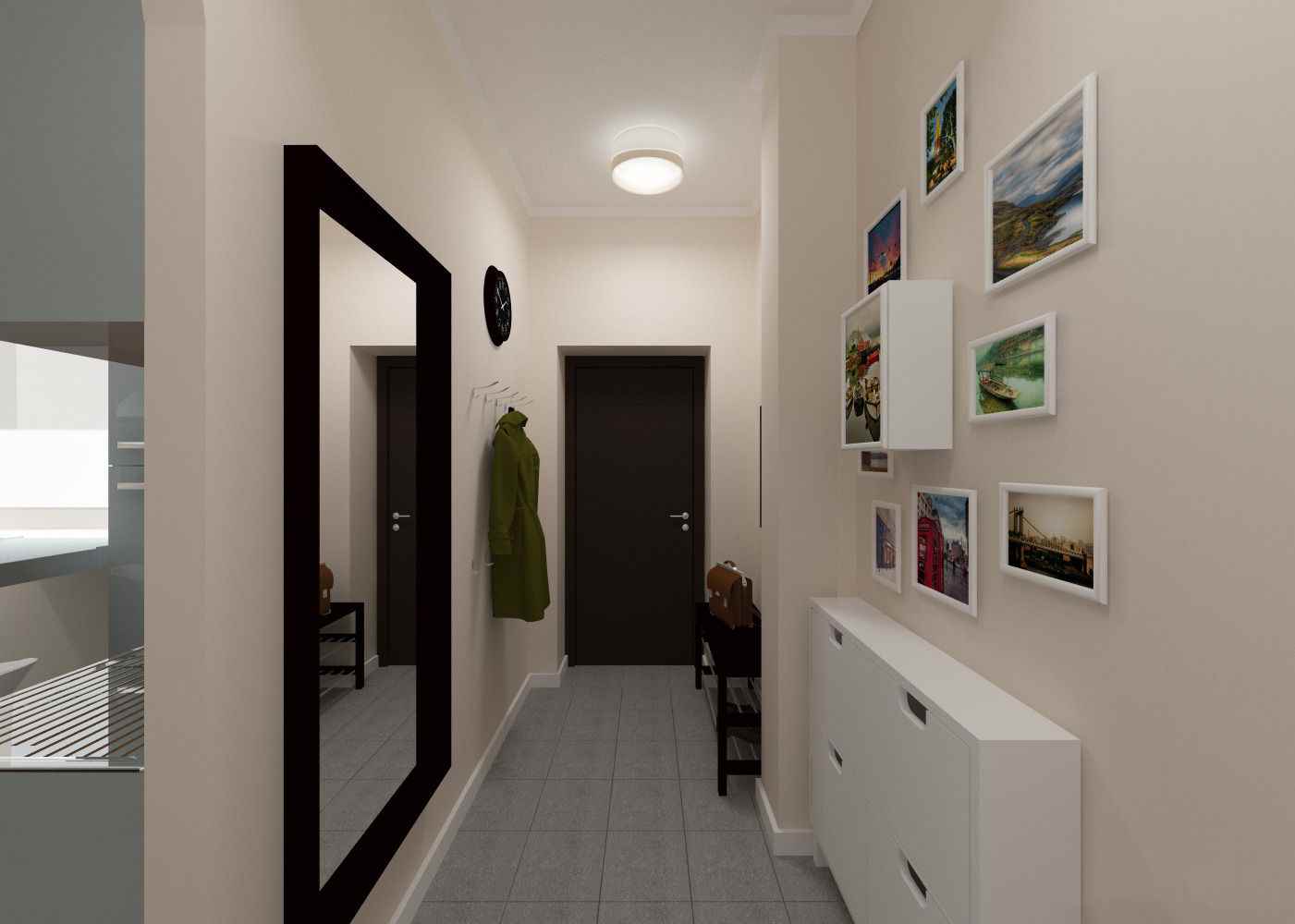 an example of a beautiful decor of a small hallway