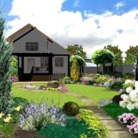 idea di un design da giardino leggero in una foto di un cortile privato