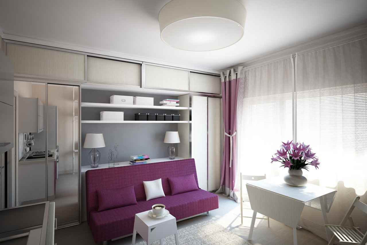 An example of a bright style studio apartment of 26 square meters