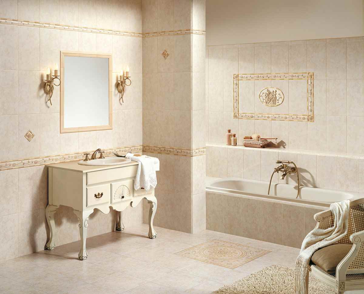 Un esempio di design leggero delle piastrelle del bagno