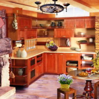 cucina interna al design fotografico cottage
