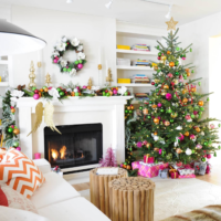 how to decorate a christmas tree in 2018 by the fireplace
