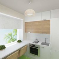 small kitchen with fridge