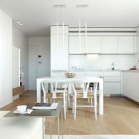 cucina sala da pranzo soggiorno in un design casa privata