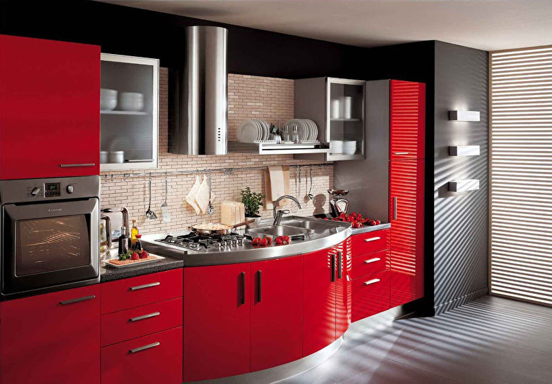 cucina moderna rossa