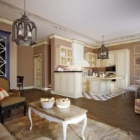 cucina sala da pranzo soggiorno in un design casa privata