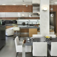 cuisine salle à manger salon dans une maison privée design photo