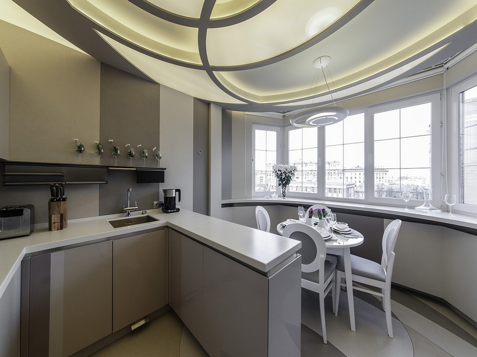 kitchen with balcony combined