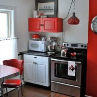 red-white kitchen 3 sq. m