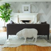 wallpaper gray color living room