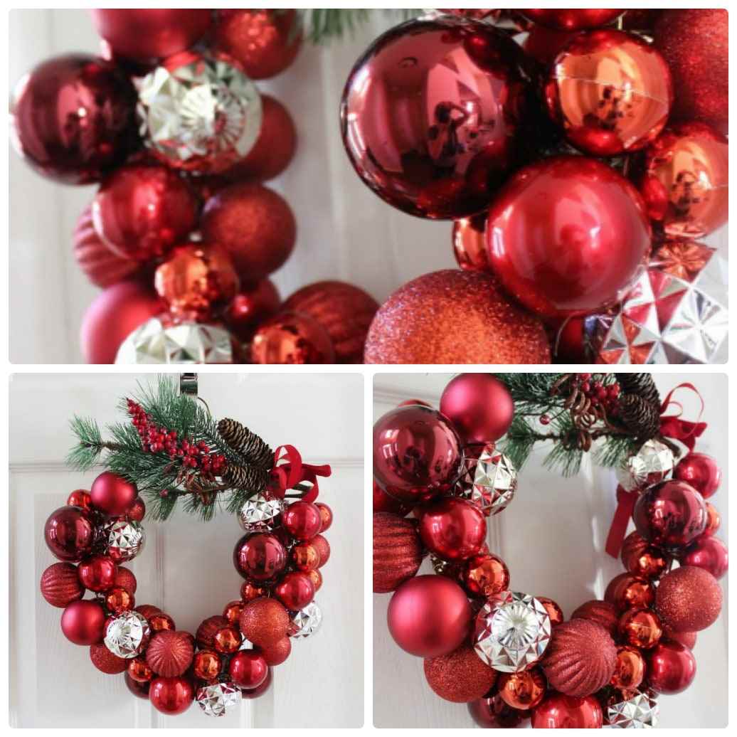 do-it-yourself idea of ​​using a light Christmas decor wreath