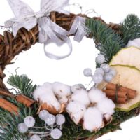 do-it-yourself version of the bright decor of the Christmas wreath photo