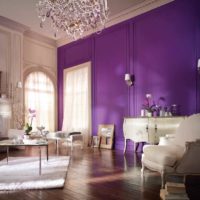 the option of using a bright lilac color in the interior of the photo