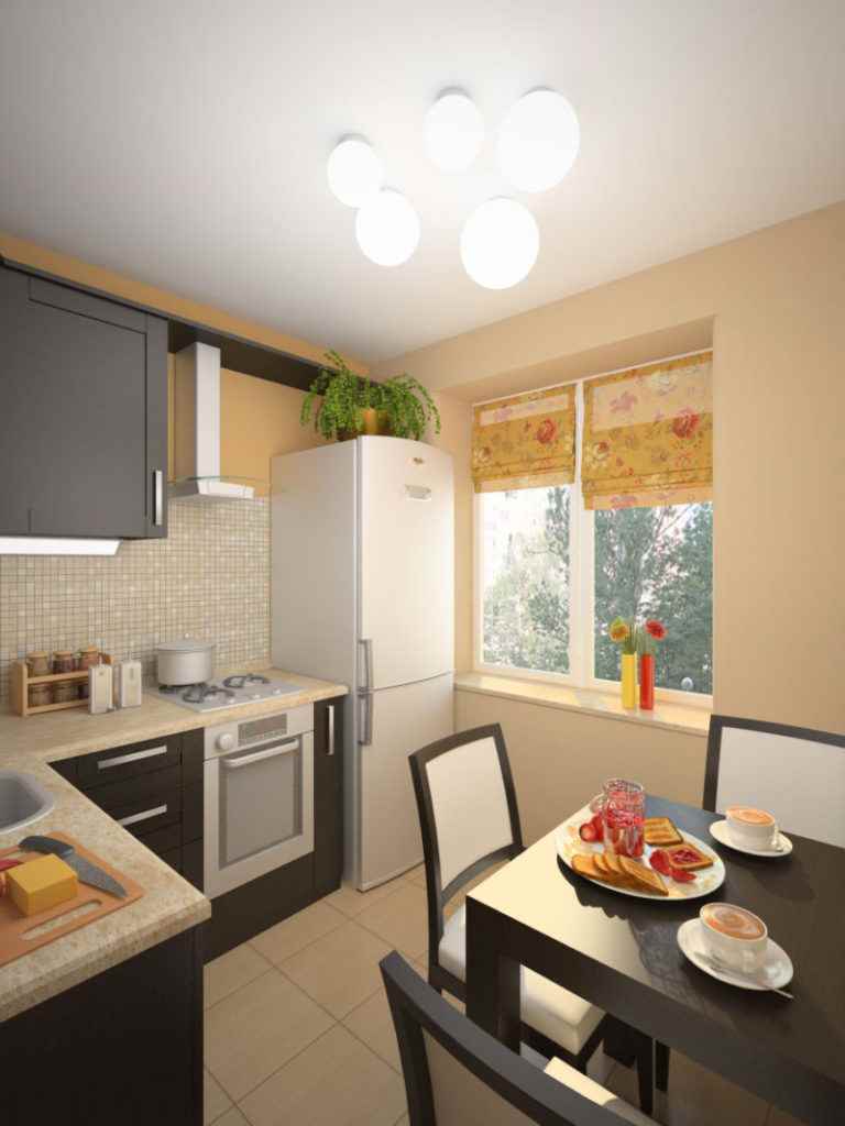 a variant of a beautiful kitchen interior of 11 sq.m