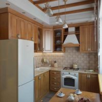 option of a bright kitchen interior 7 sq.m picture