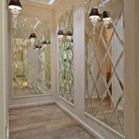 the idea of ​​an unusual style of the hallway with mirrors photo