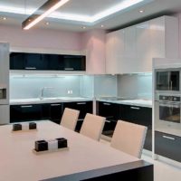l'idée d'une cuisine intérieure lumineuse 13 m² photo