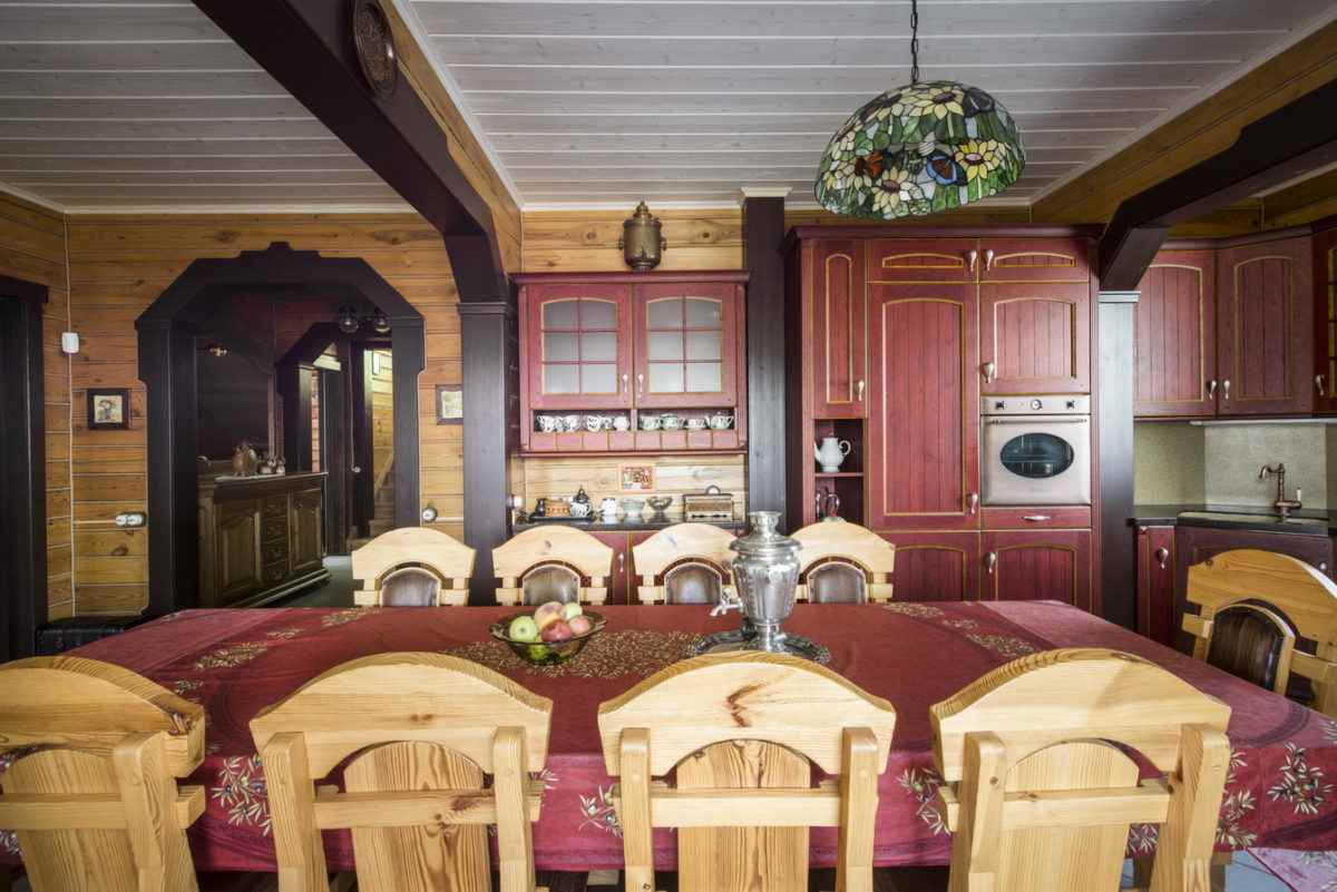 version of a beautiful kitchen design in a wooden house
