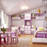An example of a bright interior of a children's room for a girl photo