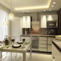 option of light design of the kitchen 10 sq.m. n series 44 picture
