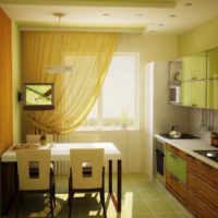 variant of the unusual style of the kitchen 7 sq.m photo