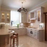 the idea of ​​a beautiful kitchen style in a classic style picture