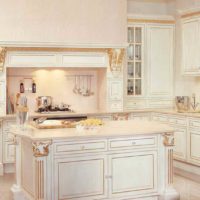 the idea of ​​a light kitchen design in a classic photo style