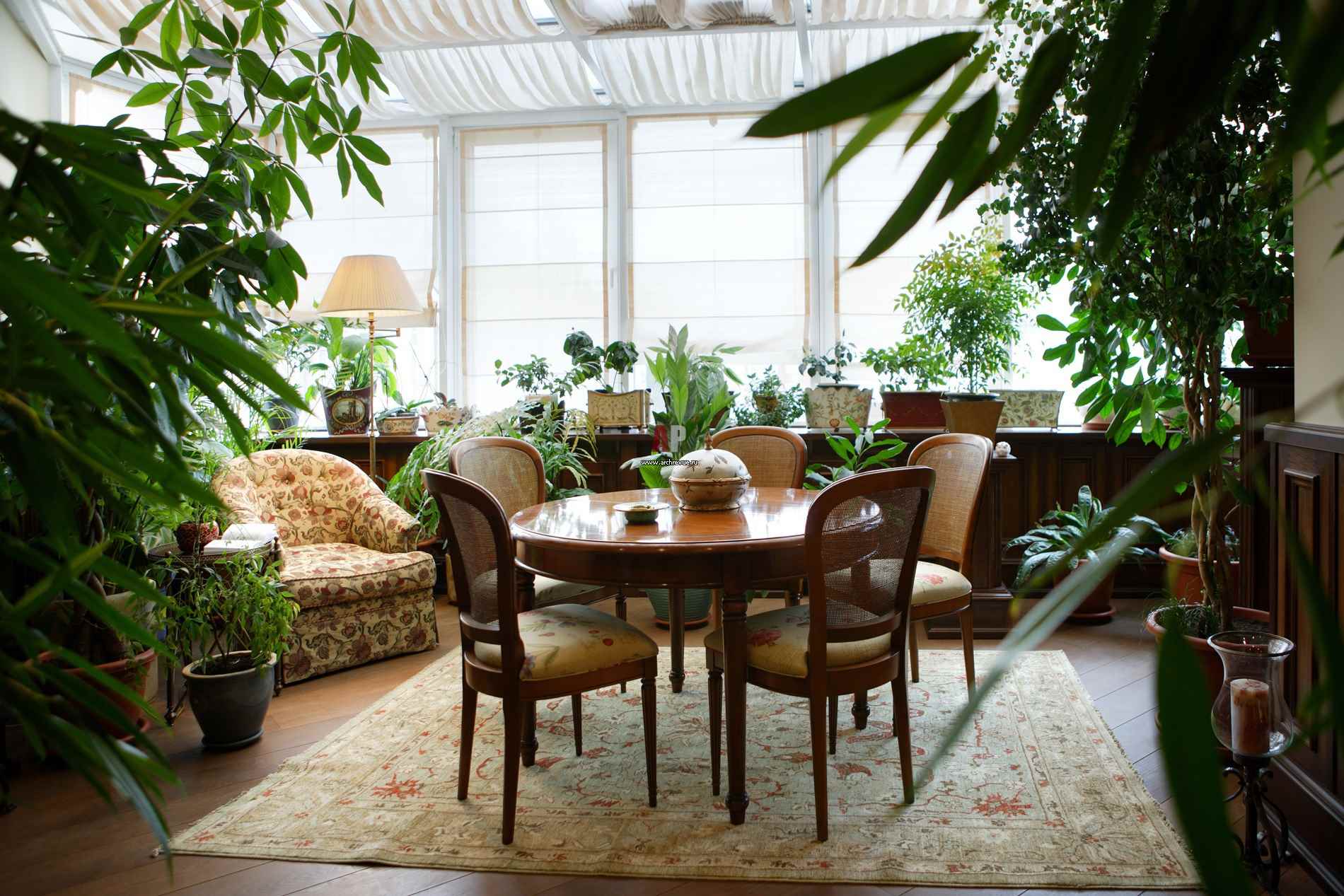 the idea of ​​applying bright ideas for decorating a winter garden in a house