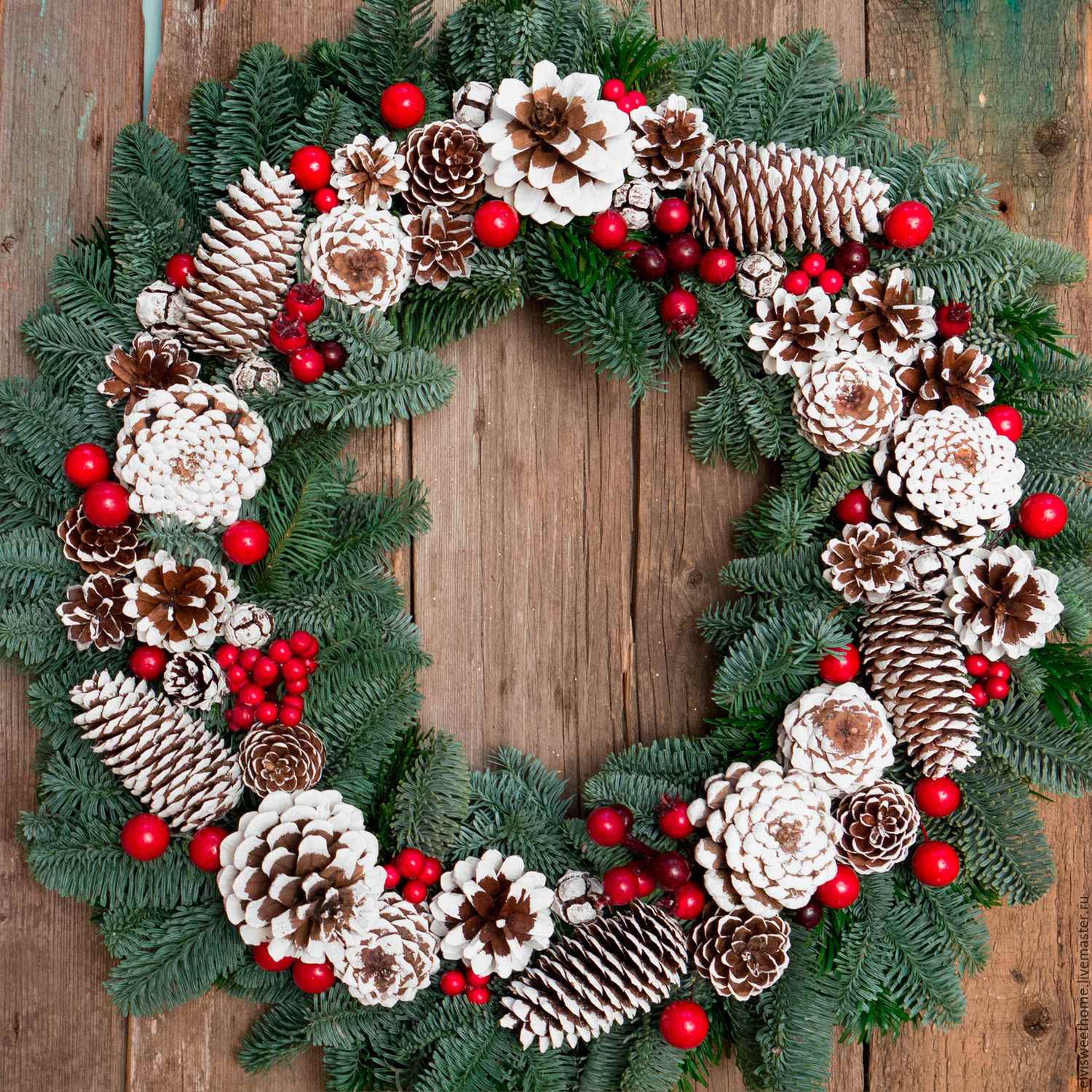 do-it-yourself version of the light style of the Christmas wreath