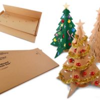 do-it-yourself option to create a festive Christmas tree from cardboard