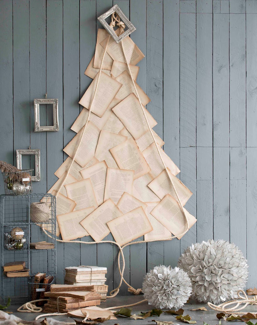 do-it-yourself example of creating a bright Christmas tree from paper