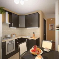 the idea of ​​a bright interior kitchen 13 sq.m picture
